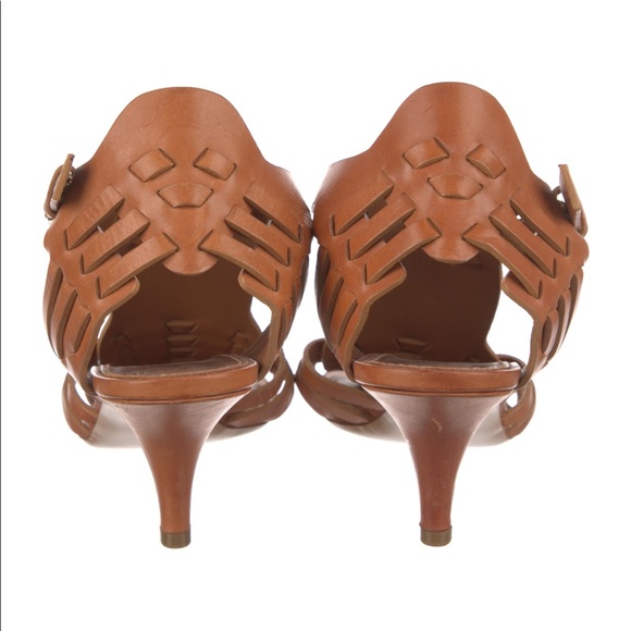 Givenchy leather sandals size 38 1/2 gladiator camel heels - Picture 4 of 5